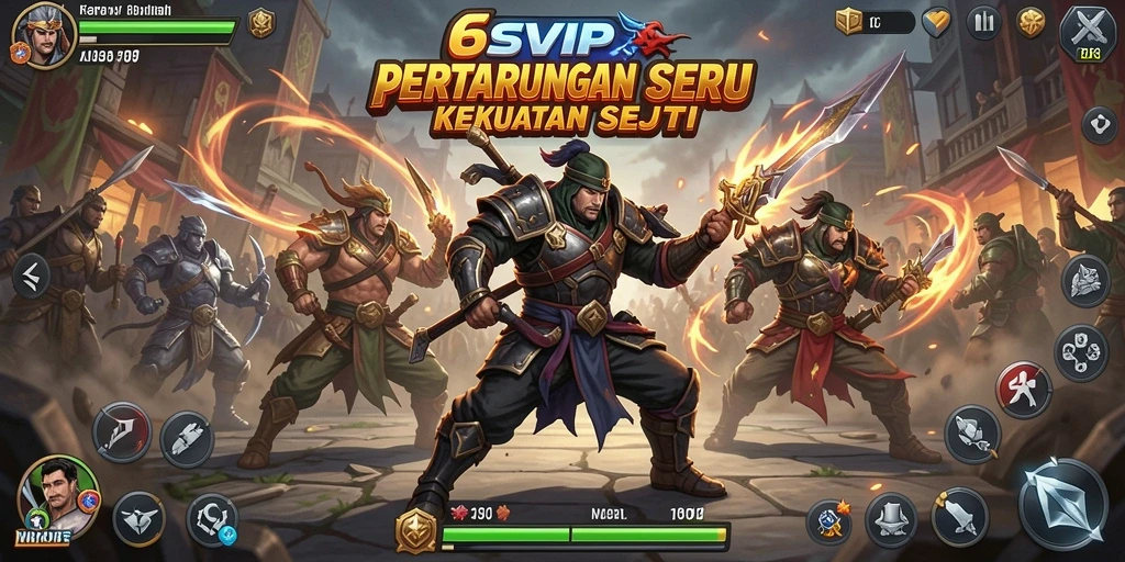Tampilan gameplay 6SVIP yang menegangkan di arena pertarungan.