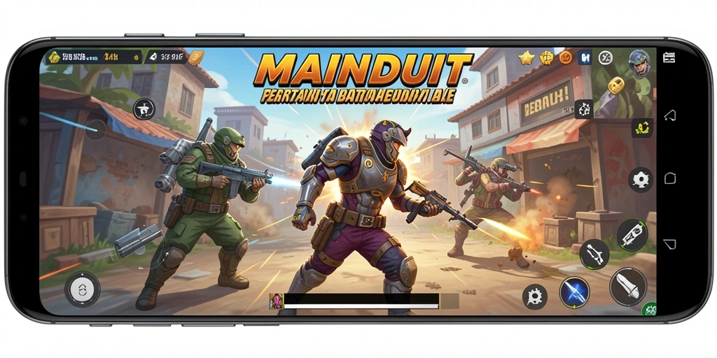 Tampilan gameplay intens di MAINDUIT saat pertarungan mendebarkan.