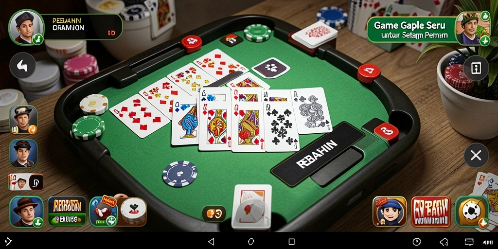 Tampilan gameplay seru dari REBAHIN saat bermain Gaple.