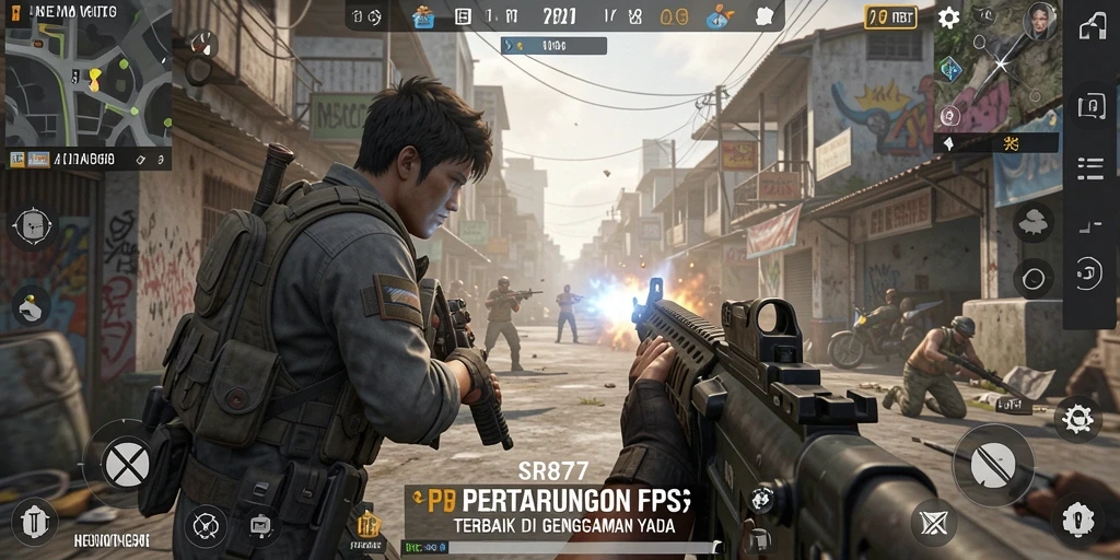 Screenshot game SR877 menampilkan aksi tembak-menembak yang mendebarkan.
