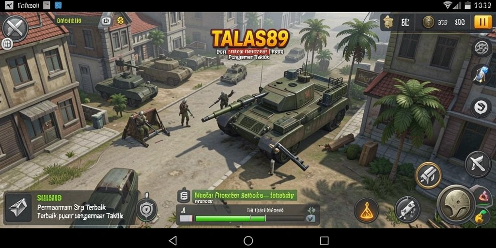 Screenshot gameplay TALAS89 menampilkan pertempuran strategi yang intens.