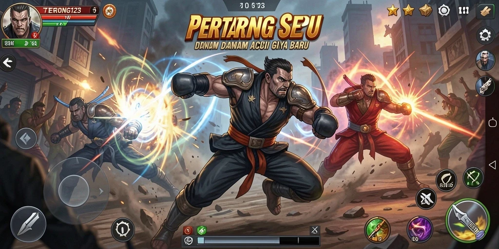 Screenshot utama TERONG123 menampilkan karakter dalam aksi seru.